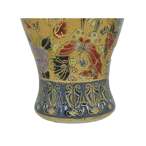 Garden Ridge Porcelain Vase with Lid Hand painted Butterflies & Flowers 11.75"H - Picture 5 of 15